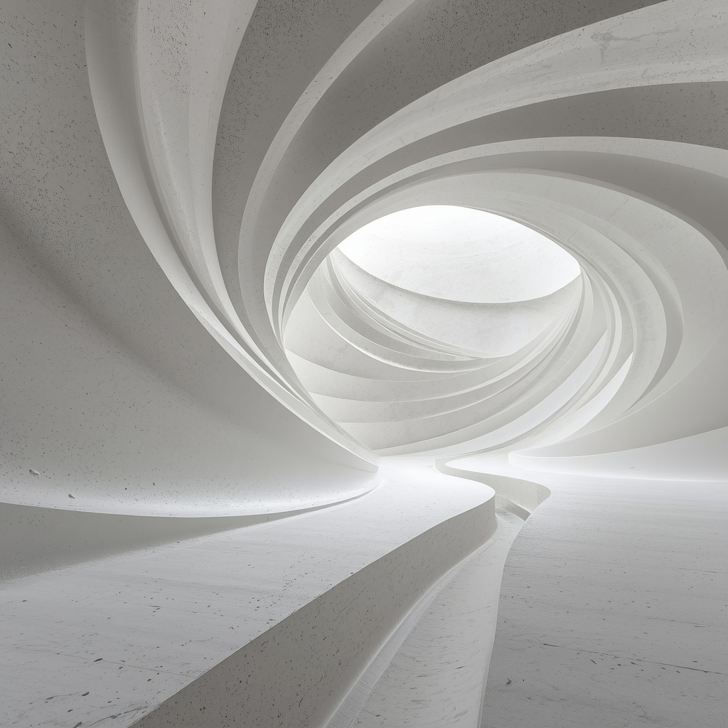 Abstract representation of an open movement space with flowing curves